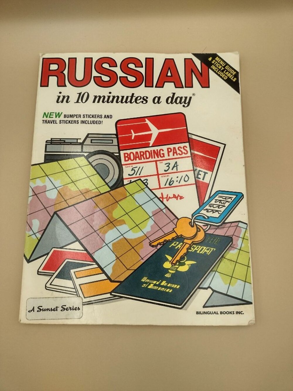 Vtg Russian In 10 Minutes A Day Language Learning Book With Stickers & Menu Guid